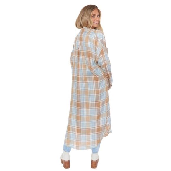 Show Me Your MuMu Plaid Button Down Shirt Dress - Picture 3 of 7